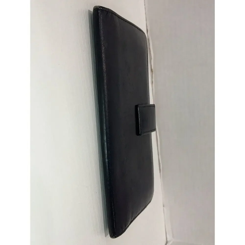 Authentic Gucci Black Leather Wallet Purse Gold Double G Hardware - Picture 10 of 11